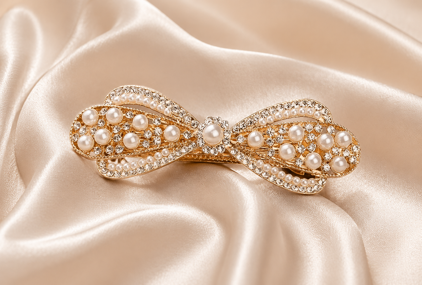Pearl Bow Hair Clip