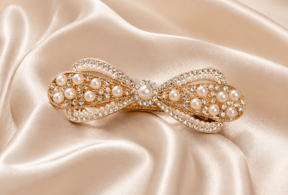 Pearl Bow Hair Clip