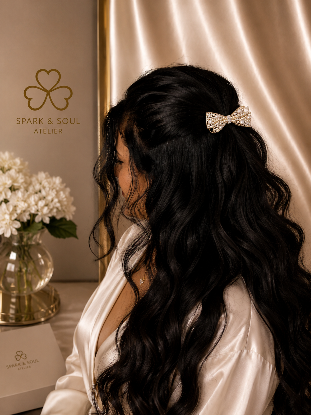 Pearl Bow Hair Clip