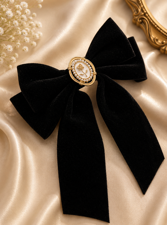 Velvet Bow Hair Clip Set
