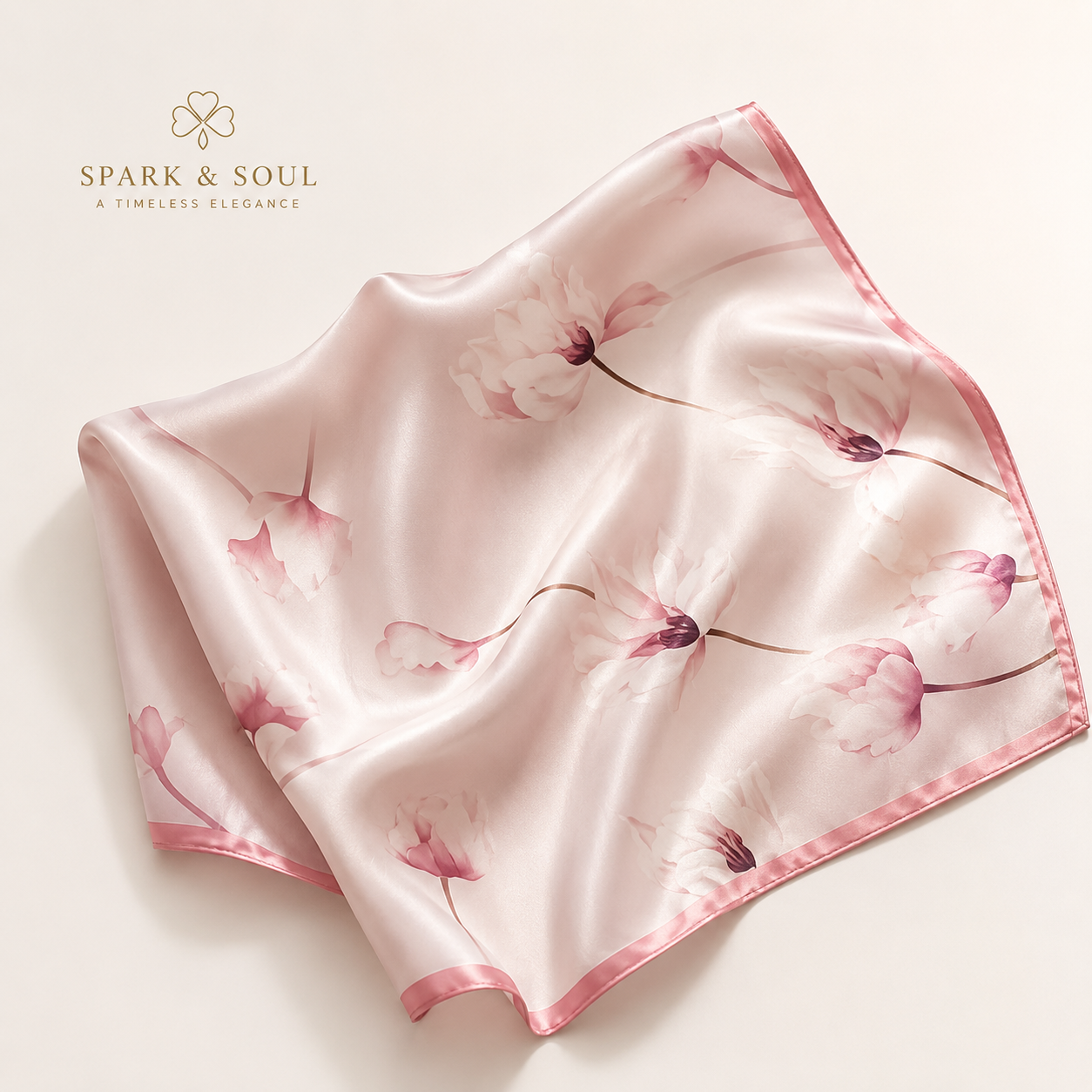 Blush Bloom Mulberry Silk Scarf