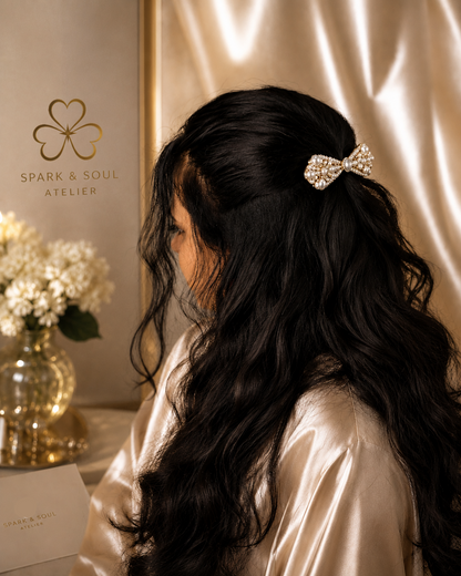 Pearl Bow Hair Clip
