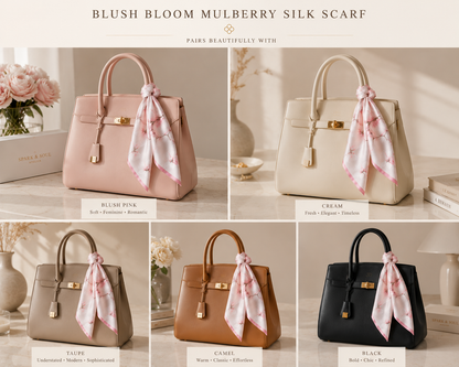Blush Bloom Mulberry Silk Scarf